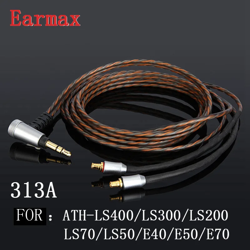 Earmax OCC посеребренный обновленный кабель для наушников 3,5 мм до A2DC HIFI аудио кабель провод для ATH-LS400/300/200/50/70E40/50/70