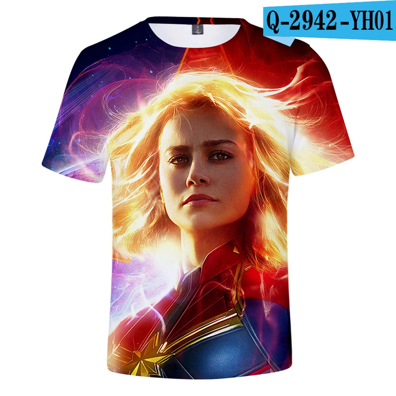 

Captain Marvel T Shirt Printed T-Shirts Avengers 4 Men T-Shirt Marvel Anime Clothes Marvel T Shirt Avengers Clothing Men Tshirt