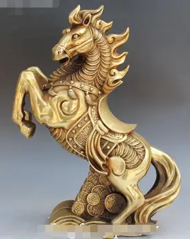 

China Bronze Waelth Coin Money Feng Shui Horse Horses Zodiac Year Animal Statue
