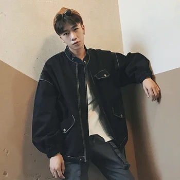 

2019 Work Clothes Bomber College Varsity Casual Brand Retro Male Winter Jacket Men Windbreaker Zipper Coat Hip Hop Outerwear