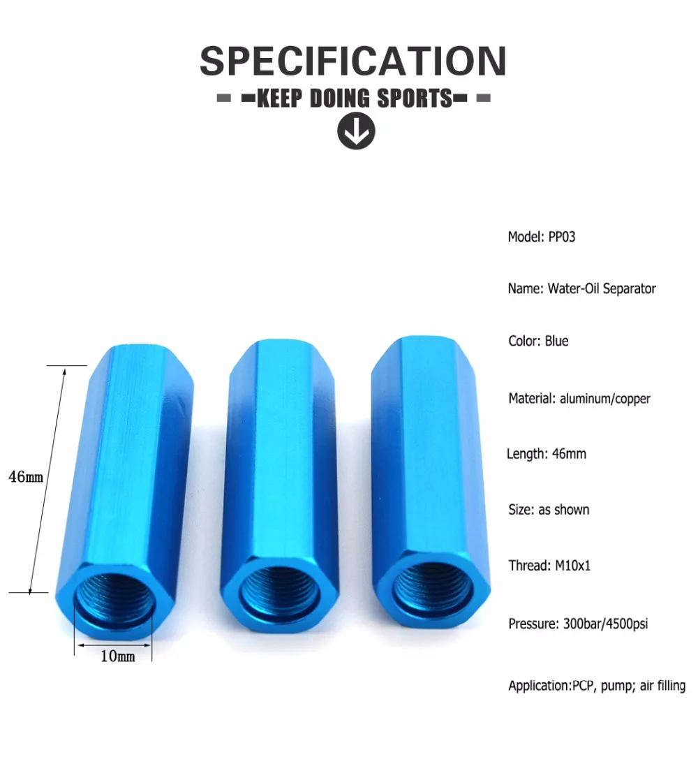 PCP насос воздушный компрессор ручной насос водно-масляный сепаратор с женским быстроразъемным фильтрующим элементом M10x1 Резьба