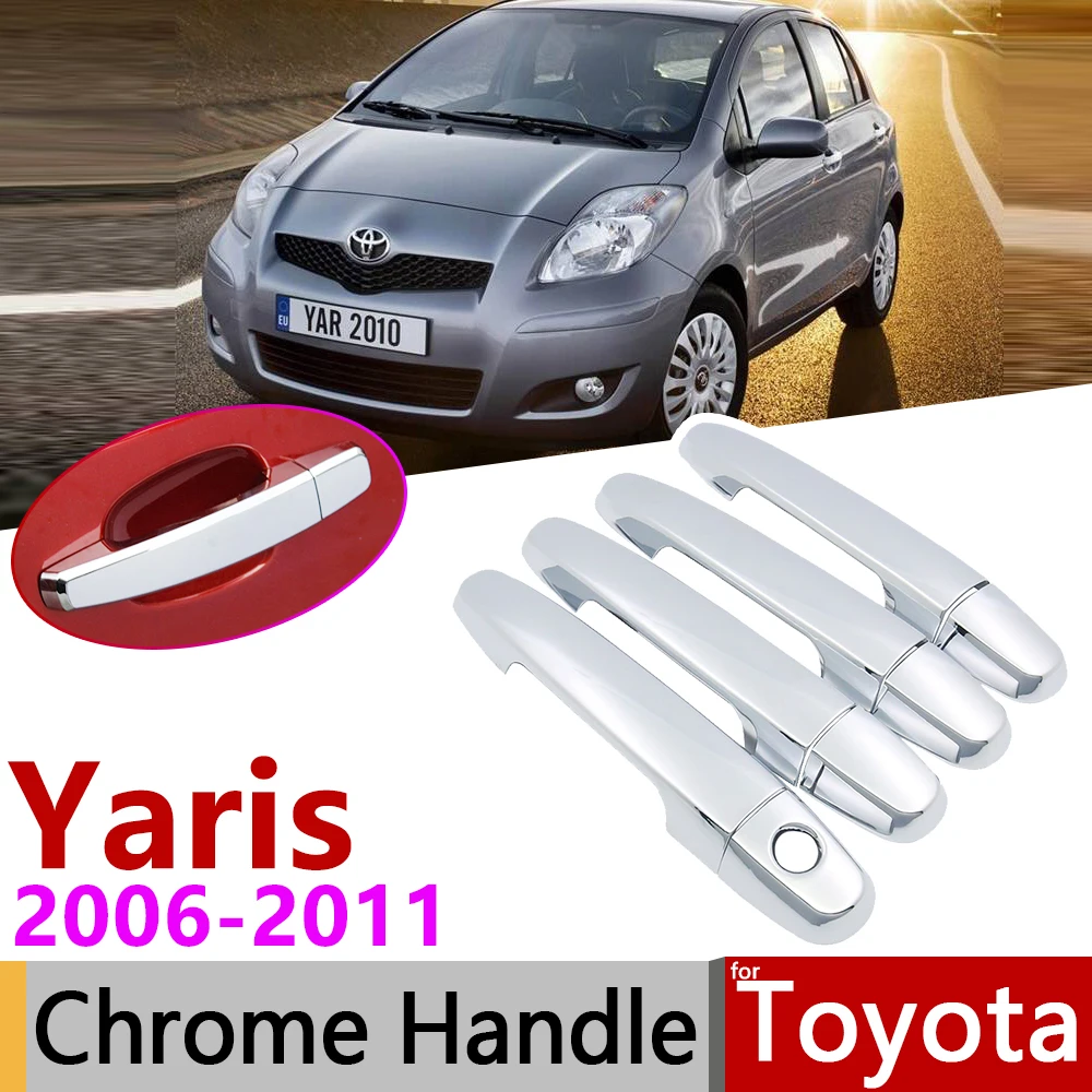 Для Toyota Yaris Vitz XP90 2006~ 2011 хром внешний дверные ручки крышки наклейки на автомобиль отделка комплект 2007 2008 2009 2010