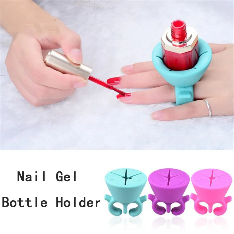 

1pc Nail Art Tools Nail Gel Bottle Holder Flexible Durable Wearable Silicone Stand Nail Polish Nail Holder Tools