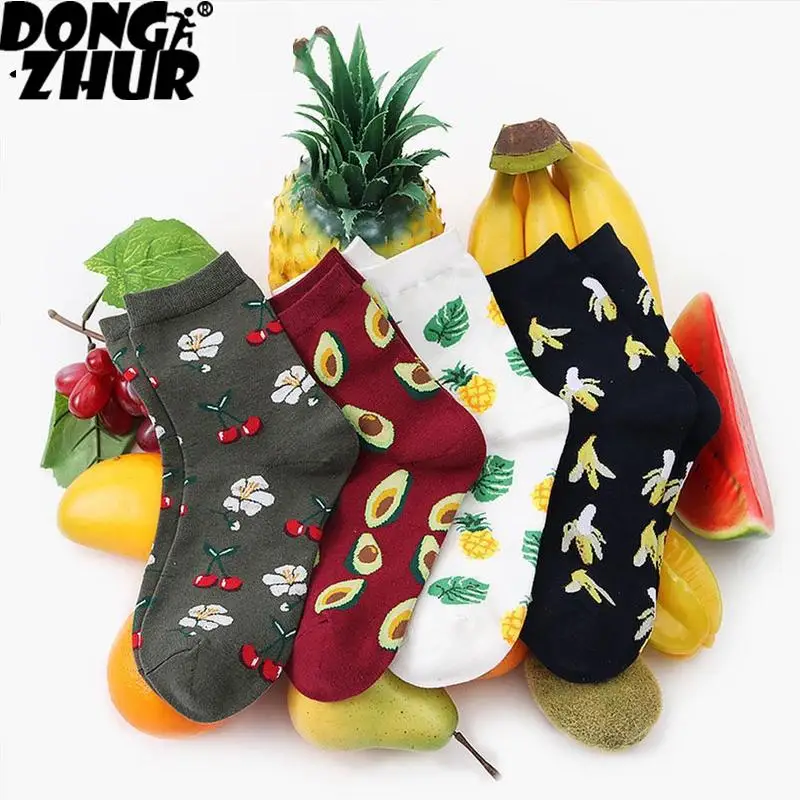 

Sport Cycling Fruits Socks Pineapple Banana Avocado Lemon Cherry Blueberry Citrus Cotton Socks Autumn Winter Funny Socks NYY8W8U