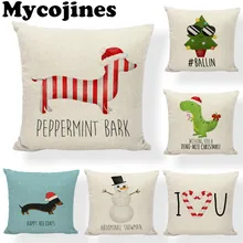 Por Corgi Pillow Lots From China New Christmas Cushion Cover Snowman Corgi Dachshund Lantern 43 43cm Pillow Case Car Seat