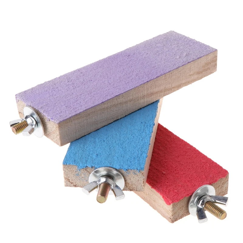 Попугай окунь стенд держатель платформа красочные деревянные лапы шлифовальный Птица Попугай игрушки - Цвет: 13x4.5cm