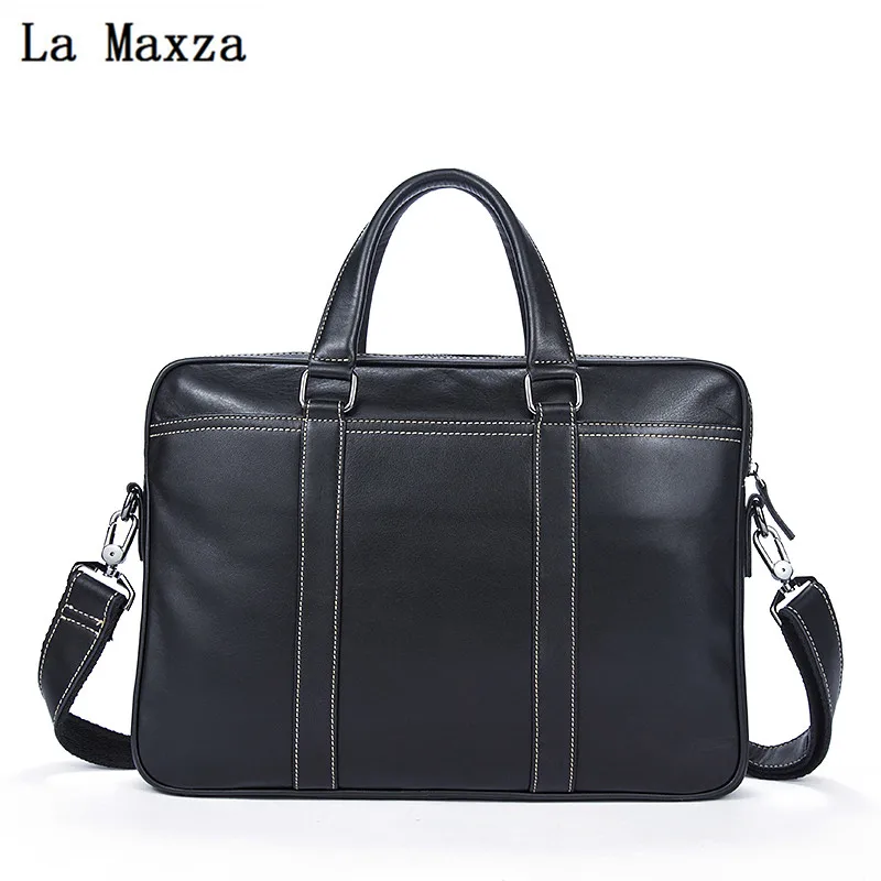 

Pure color business men's document Baotou layer leather men's handbag large capacity