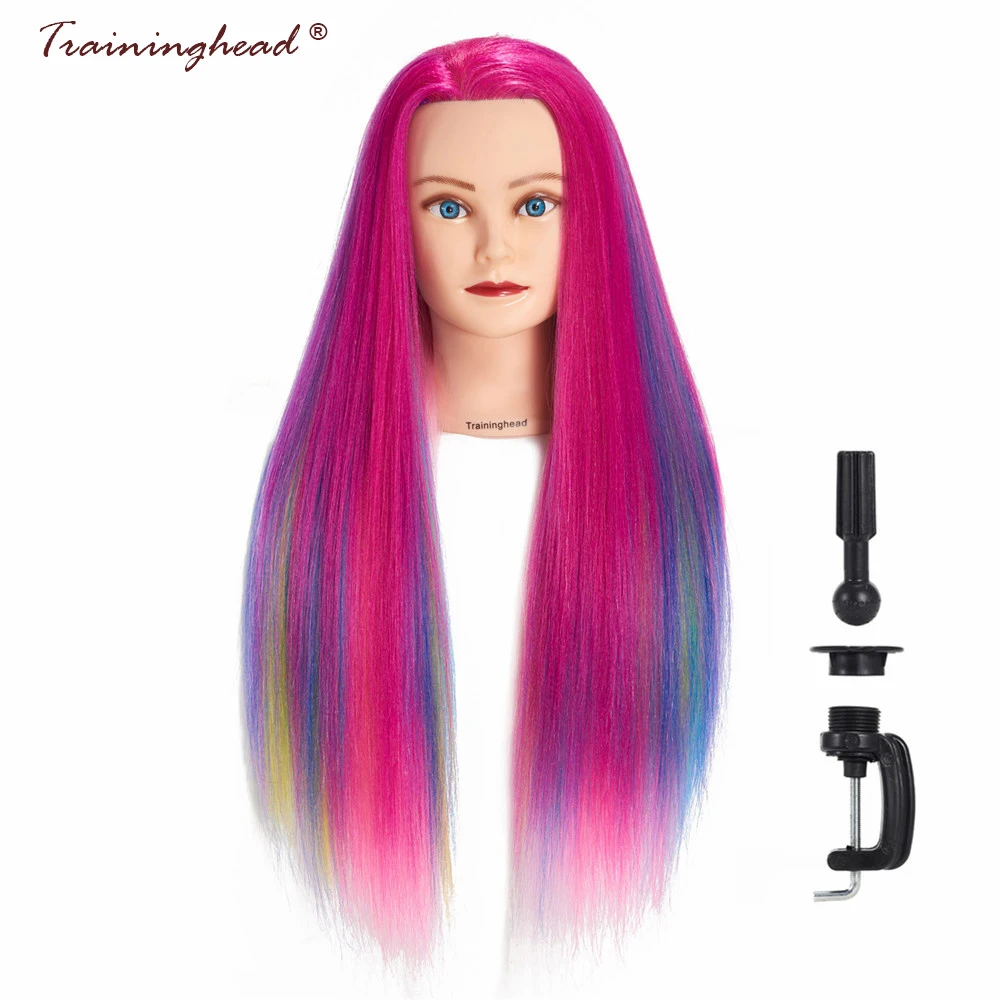 Traininghead 26 28" Synthetic Long Hair Mannequin Head For Make