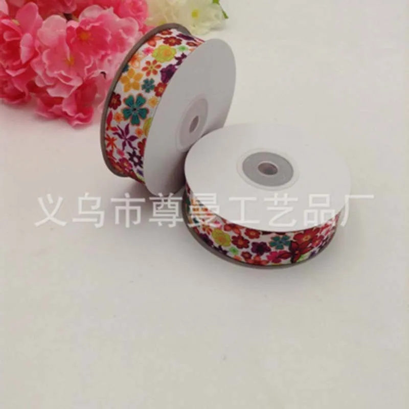 

2.5CM Single Face Satin Ribbon DIY Digital Printing Thermal Transfer Sublimation Threaded Ribbon Small Flower Series