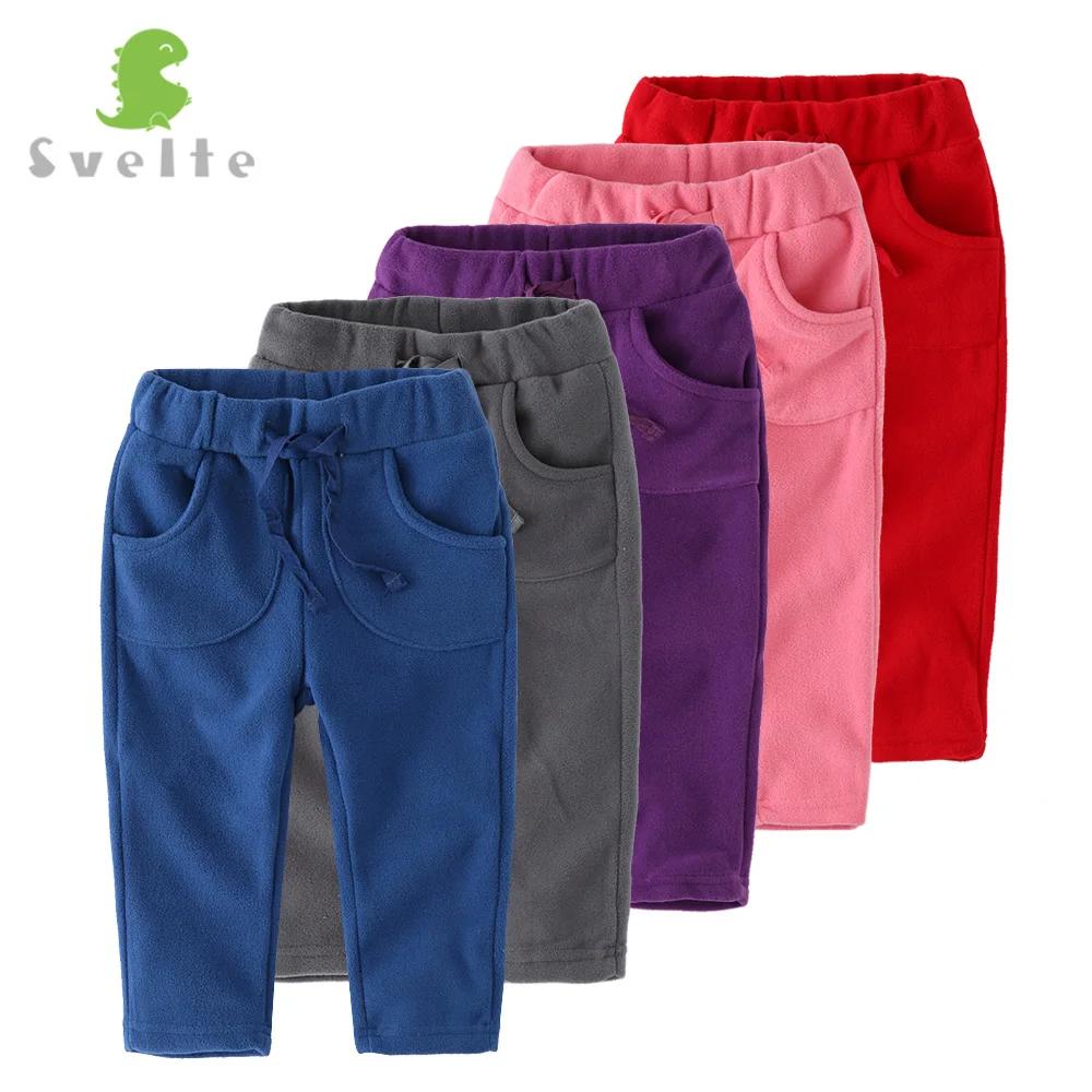SVELTE Brand Kids Boys Girls Casual Pants Trousers For Spring Autumn Unisex Polar Fleece Pants Children