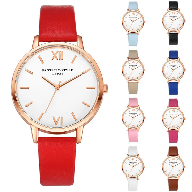 Women watches top brand luxury ladies Temperament Leather Belt With Simulated Quartz Round Watch clock relogio feminino J27 (7)