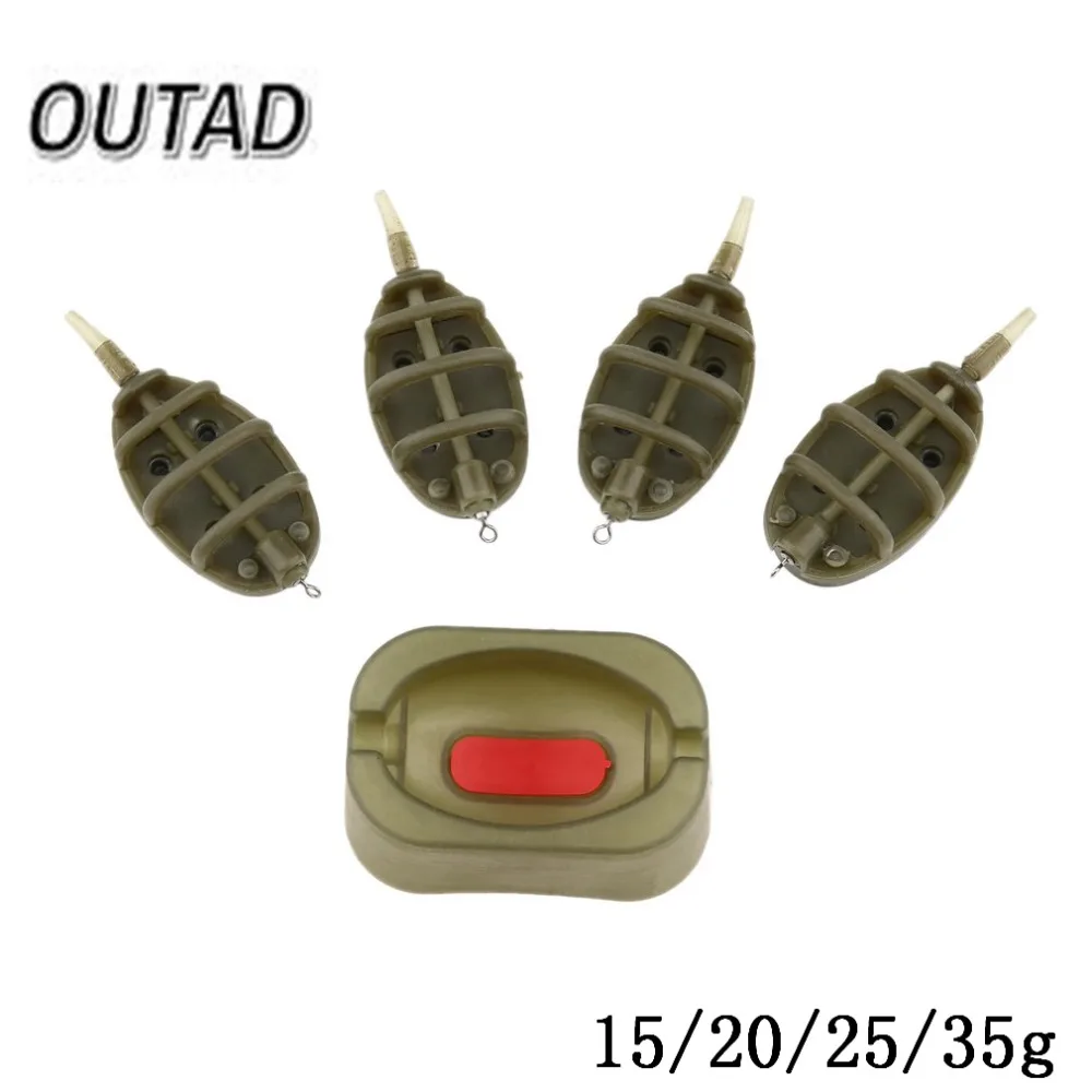 OUTAD Bait Thrower Plastic Environmental Fishing Series Tool Inline Method Carp 15/20/25/35g Mould Fishing Feeder dropshipping 30g 40g 50g fishing feeder carp lead sinker lures bait holder with mould accessory inline outdoor fishing method bait thrower