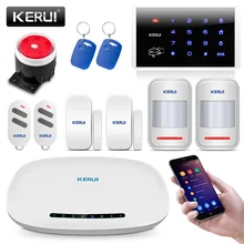 KERUI охранная домашняя GSM сигнализация IOS/Android приложение управление SMS Охранная сигнализация с беспроводной клавиатурой и датчиком детектор