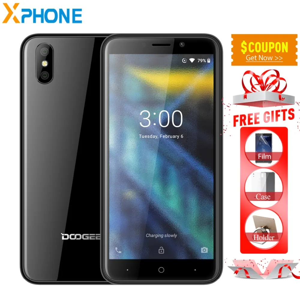 DOOGEE X50 смартфон с 5 дюймовым дисплеем четырёхъядерным процессором MTK6580M ОЗУ 1 ГБ