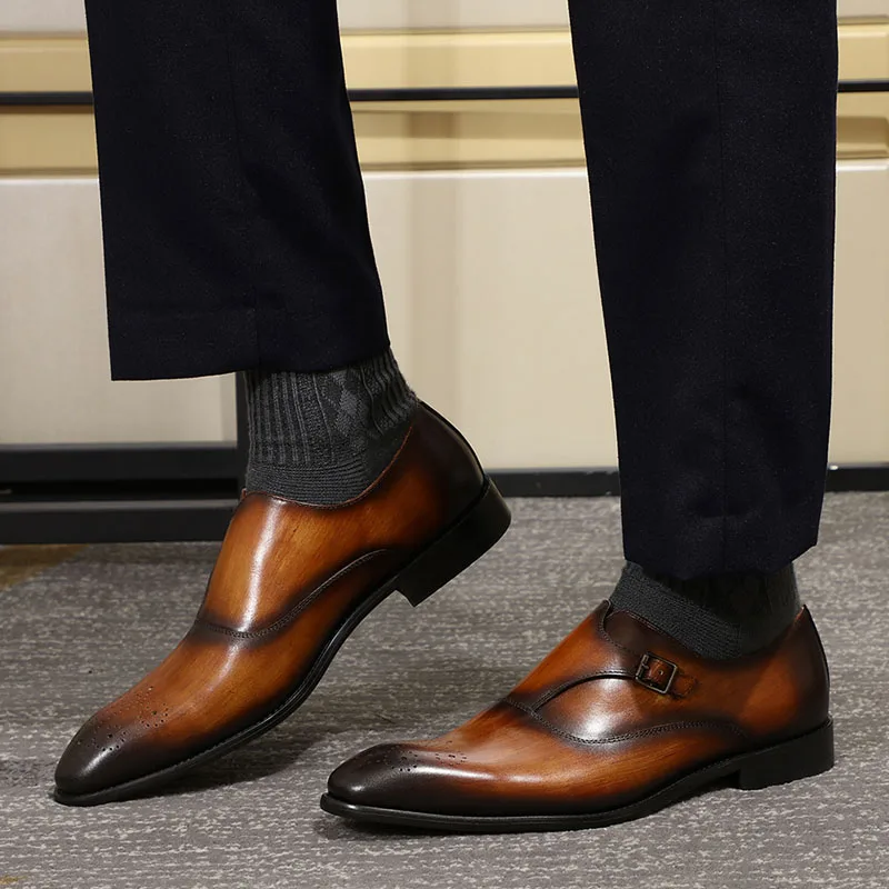 men's buckle formal shoes