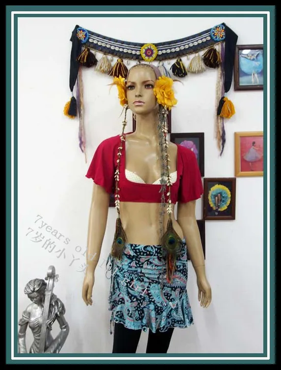 

Modal cotton Belly dance chest short sleeve top A13-15