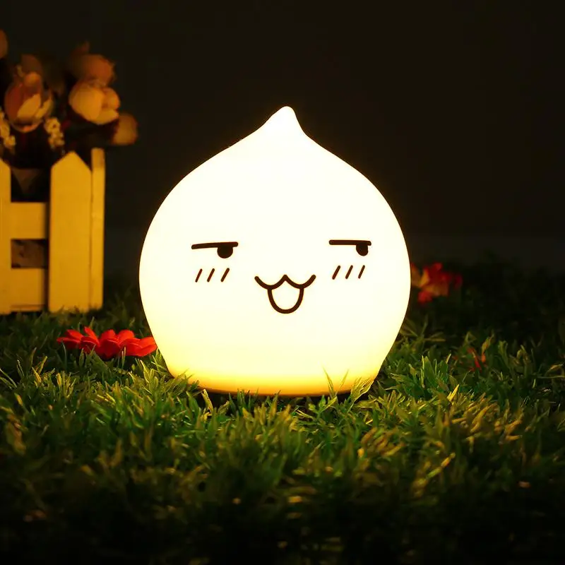 

Water Drop shape with Cute face Creative Table Lamp as a Rechargeable version Night Light 7 color transform Lights