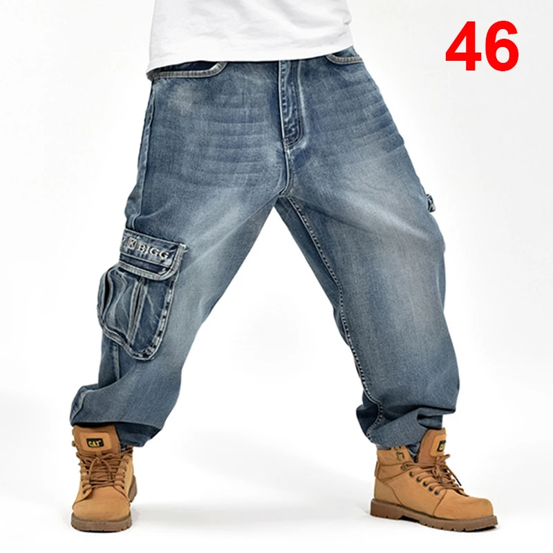 Baggy Jeans Men Denim Pants Loose Streetwear Jeans 2018 Fashion Skateboard Pants for Men Plus Size Trousers Solid Color Blue S93 Baggy Jeans Men Denim Pants Loose Streetwear Jeans 2018 Fashion Skateboard Pants for Men Plus Size Trousers Solid Color Blue S93