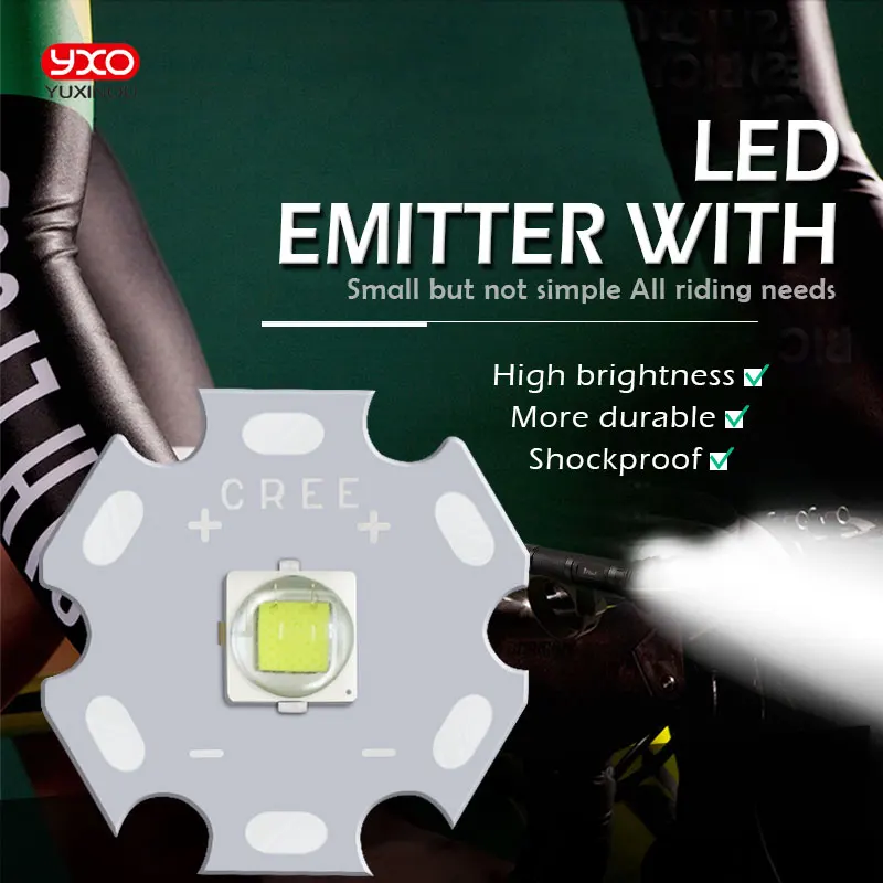 Jammas 5pcs XM-L2 U3 1A Cool White 6500k xml2 LED Emitter High Power LED Emitter Bulb with 20mm Heatsink Electronic DIY Parts Jammas 5pcs XM-L2 U3 1A Cool White 6500k xml2 LED Emitter High Power LED Emitter Bulb with 20mm Heatsink Electronic DIY Parts