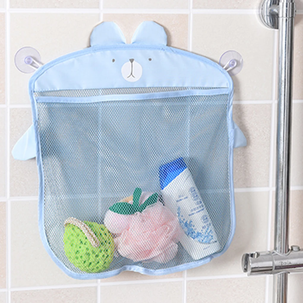 

Newest Bathroom Hanging Storage Bag Cartoon Large Capacity Quick Dry Mesh Container Bathtub Toy Holder Bathroom Organizer