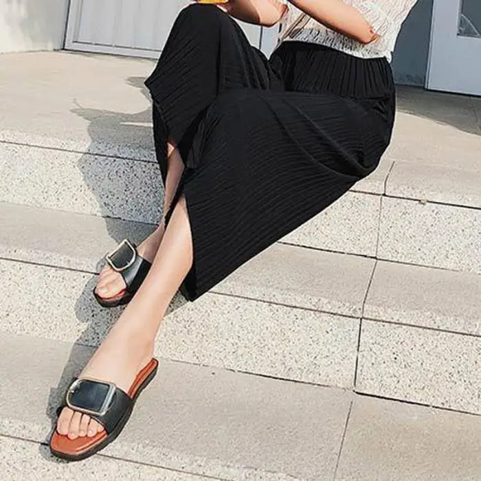 Горячая мода плиссированные шифоновые широкие брюки женские летние новая Корейская версия девять с высокой талией свободные брюки KA-BEST