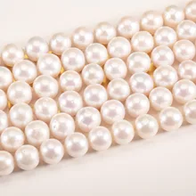Snh 11-12 мм АА ядерной круглый жемчуг прядь естественный пресноводный жемчуг строки 1strand/пакет с бесплатной доставкой;