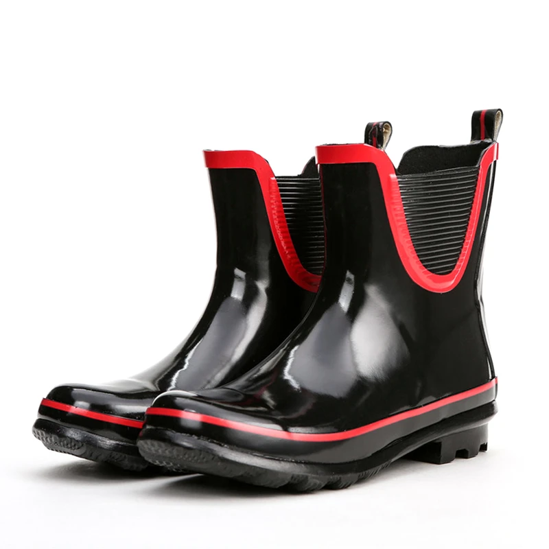 black rubber booties