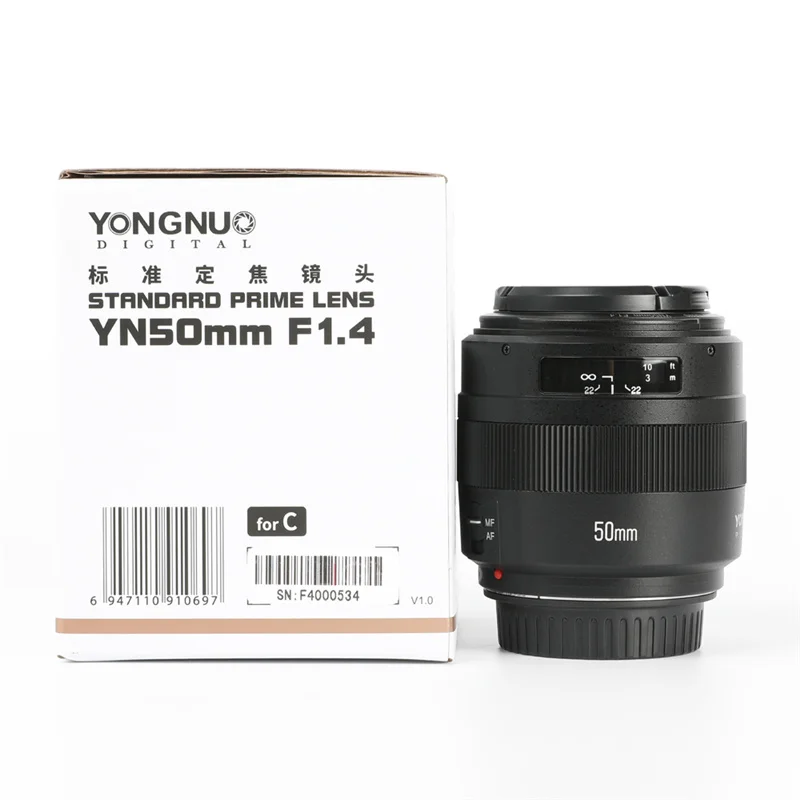 Стандартный основной объектив YONGNUO YN50mm F1.4 Большая диафрагма Автофокус (AF)/ручная