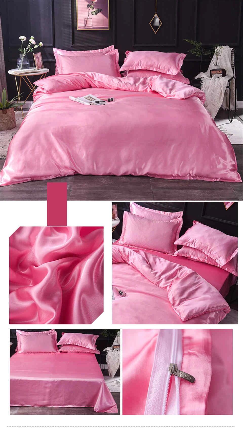 Slowdream Luxury Purple Stain Silk Bedding Set Silky Queen King Bed Set Bedclothe Duvet Cover Queen King Sheet Pillowcase