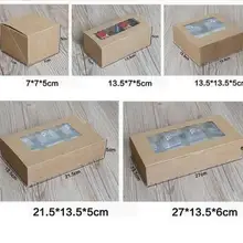 Бумага для творчества коробка для торта коробка с пластиковым отверстием, печенье упаковка для кексов бумажная коробка, крафт-бумага для упаковки подарка коробка для торта