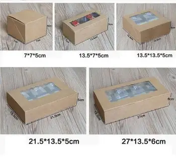

Custom Kraft Paper cake box with pvc window, Cookies Biscuit cupcake packaging paper box,kraft paper gift packaging box for cake