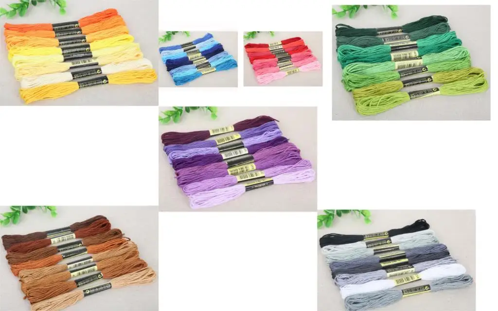 

Fashion 8pcs/lot Mixcolor 7.5m/pcs Cross Stitch Cotton Embroidery Thread For Handmade Accessories 2018 New Style 1