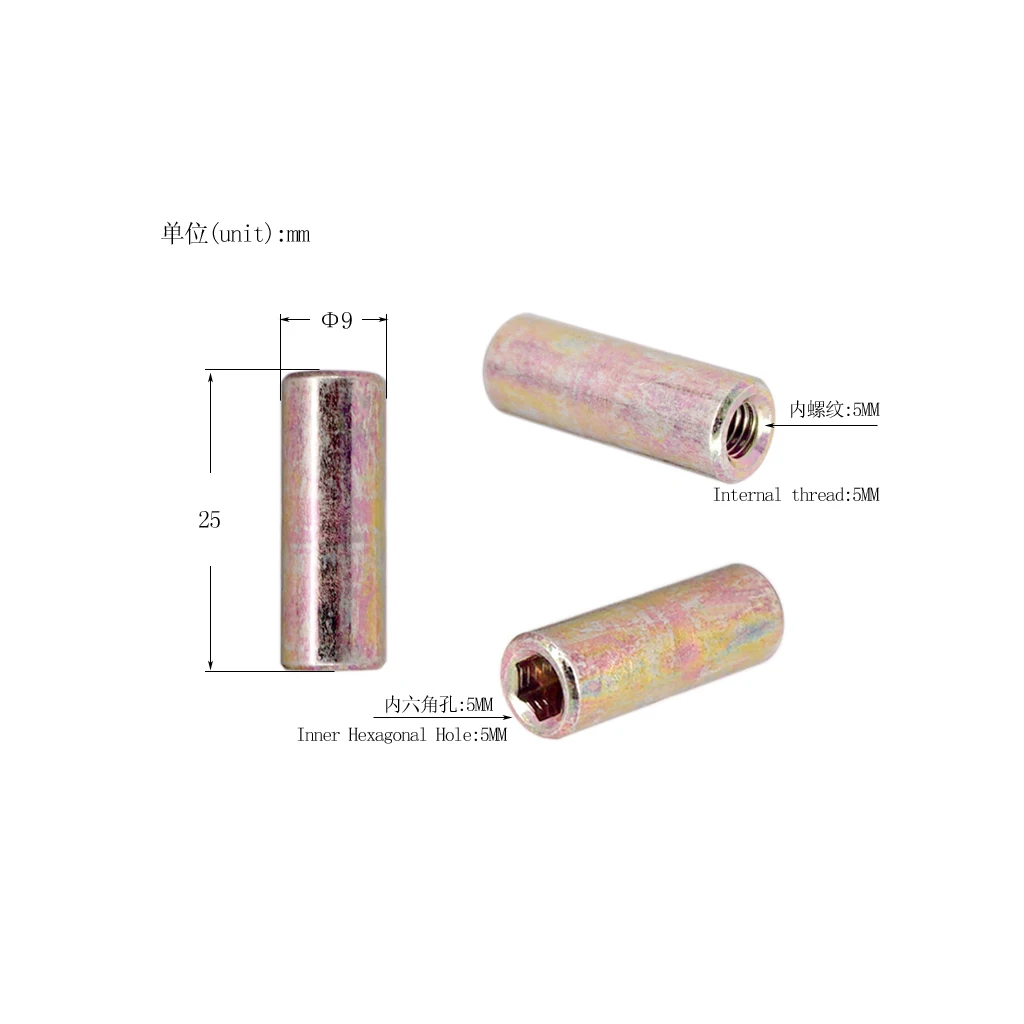 2pcs Guitar Truss Rod Buckle Connect Adjust Cap Connector for Electric Guitar Bass Parts 8mm+9mm