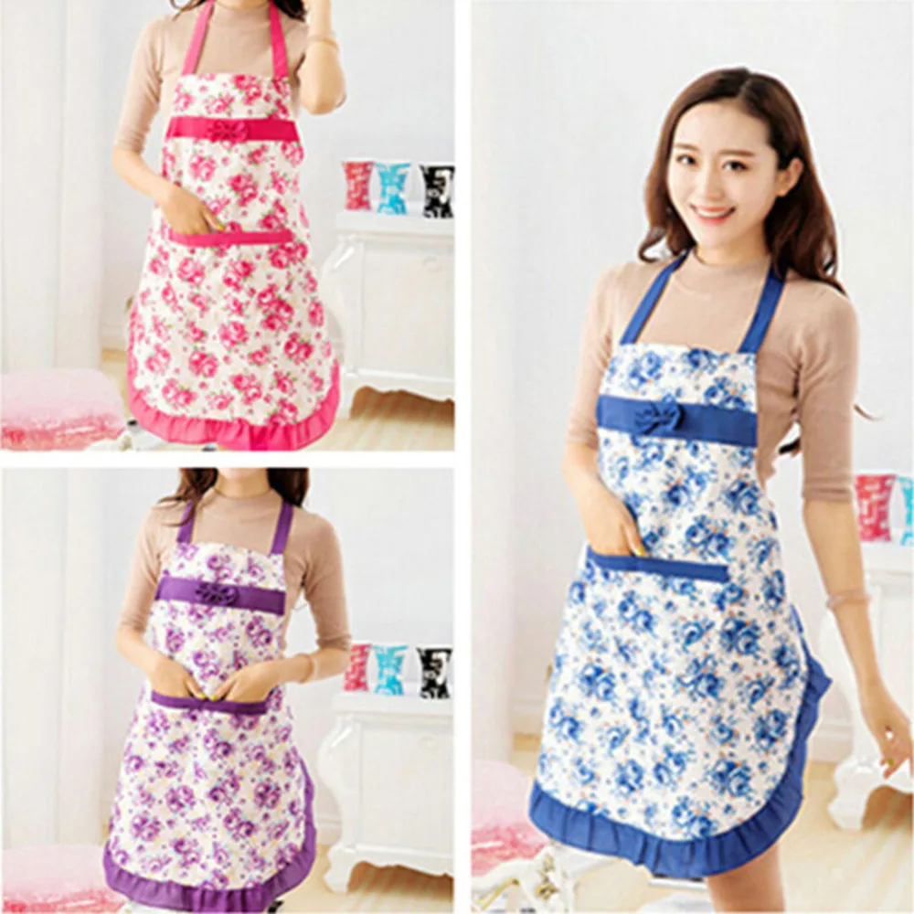 Hot Sale! Waist Floral Waterproof Aprons Women's Housewife Convenient