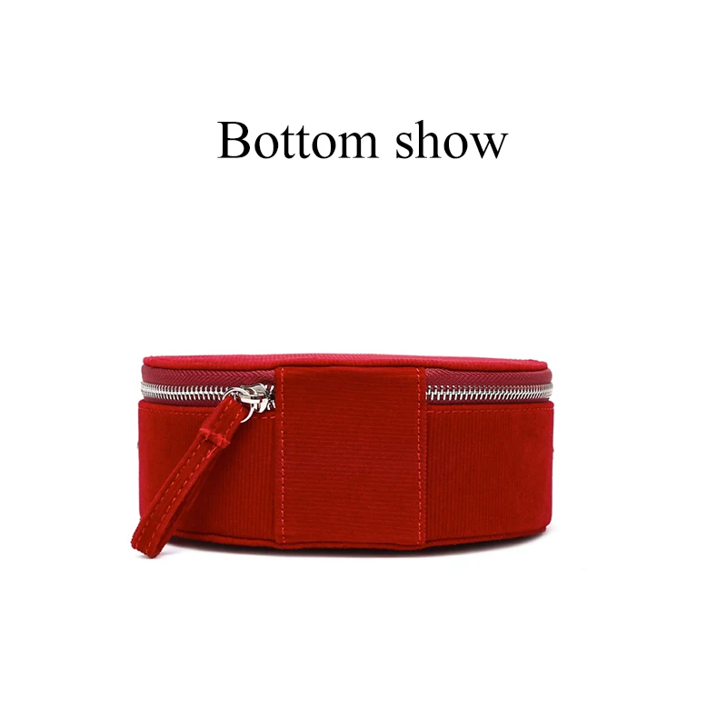 Для женщин сумка мини бархат Сумки молнии Круглый Сумка Lusury красный карман зима Курьерские сумки A307