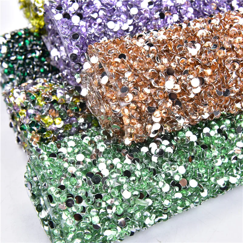 1 лист Bling из цветных полимеров 24X40Cm плоские стразы на сетчатой основе отделкой