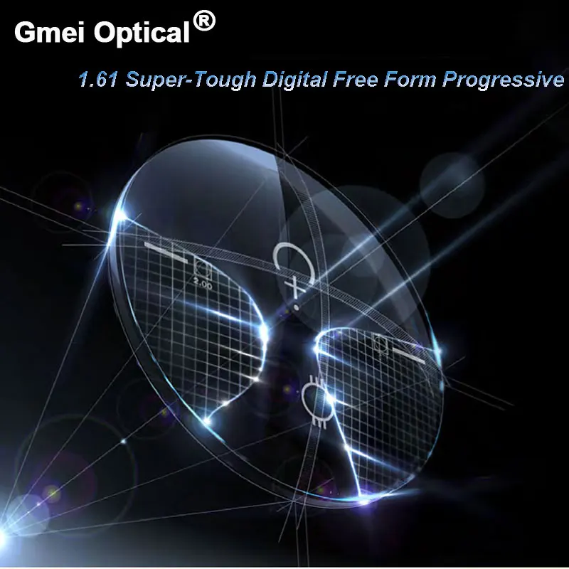 1.61 Super-Tough Digital Sin Forma Progresiva Sin Línea Multi-Focal Óptica Personalizada Con AR recubrimiento 2 Unids - 3