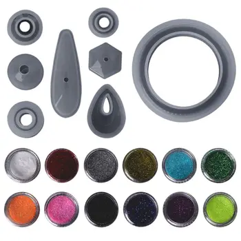 

1 Set Epoxy Resin Kit DIY Jewelry Making Tools Glitter Powder Colorful 12 Colors Necklace Pendant Ring Handmade