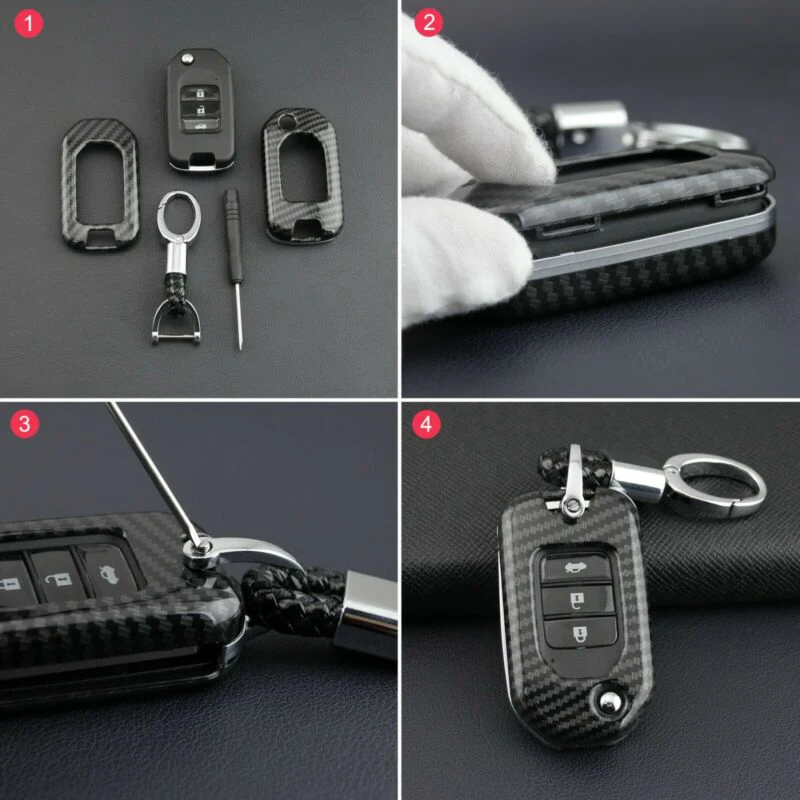 

Car Keychain Case Cover Protection Hard Flip For Honda Accord Civic C-RV Insight Odyssey Key Case Cover