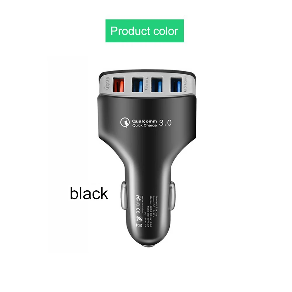 QC 3 0 Автомобильная usb зарядка 12 В 24 в 4 порта Быстрая для мобильного телефона iPhone