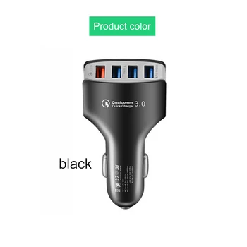 

Universal Car Charger QC 3.0 Charger Adapter LED Indicator 4 Port USB Car Cigarette Lighter Mobile Phone Auto Fast Charger