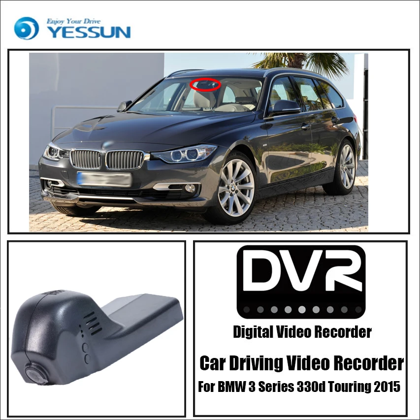Мини видеорегистратор YESSUN для BMW 3 серии 330d Touring 2015 Wi Fi Full HD 1080P|dash cam video|dash video recorderdash