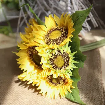 

Ocelot Modern Artificial Flowers Garden Decoration Fabric Fake Sunflower Wedding Centerpieces Silk Dried Flower Farnhouse Decor