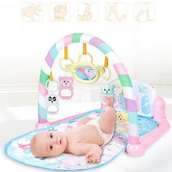 

MrY Baby Multifunctional Play Mat Baby Gym Toys Soft Lighting Rattles Musical Blue Pink Toys for Babies Play Piano Gaming Carpet