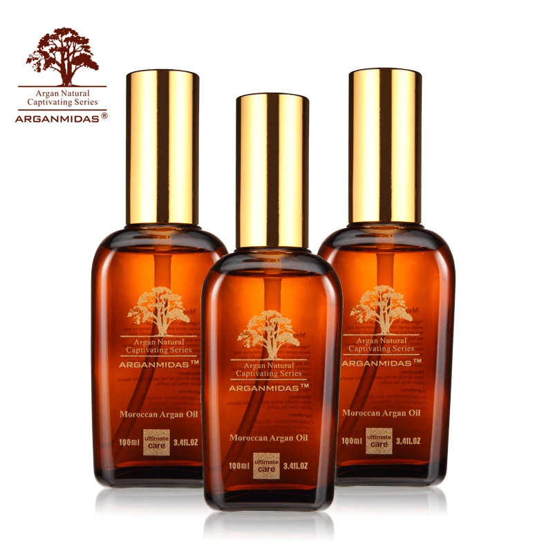 

Best Selling Professional 3pcs Arganmidas Moroccan Nut 100ml Argan Oil Moisturzing and Shinning Dry Damage Hair Anti-Itching