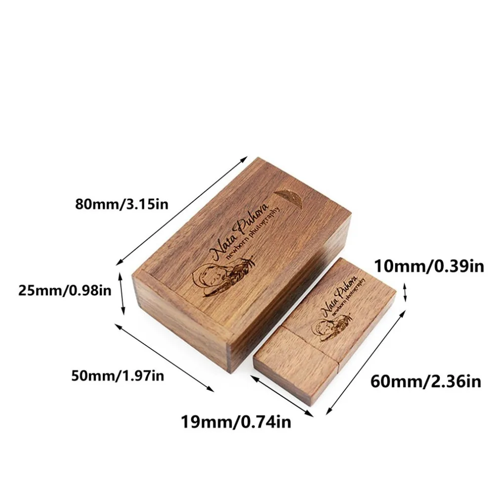 Орех квадратный деревянный фотоальбом USB флэш-накопитель изысканный памятный Свадебный фотоальбом подарки персонализированные на заказ