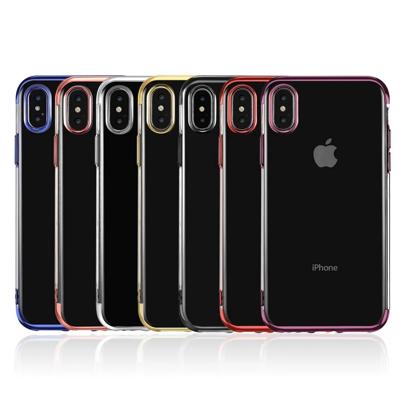 

Electroplating three-segment phone case For iPhone XS Max Xr 10 X Case For iPhone 6 6S 7 8 Plus Transparent Soft TPU Case cover
