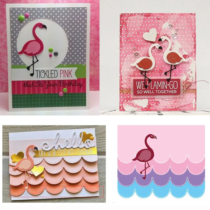 

Scrapbooking Paper Card Make Embossing DIY Decor Metal Cutting Dies Envelope Cartoon Animals Flamingos Die Cut Photo Album