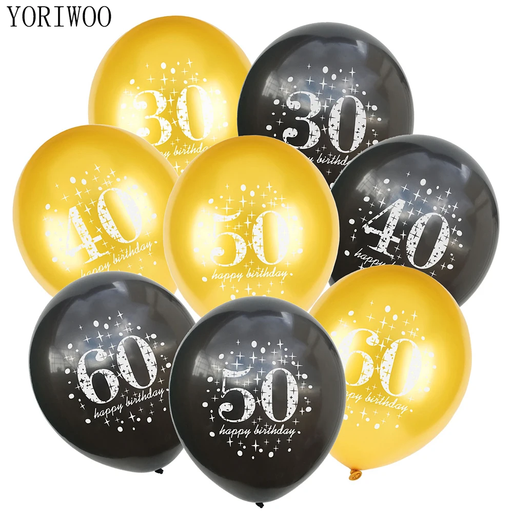 

YORIWOO 30th 40th 50th Latex Balloon Birthday Party Decorations Adult 30 40 60 18 Air Baloon 16 Happy Birthday Balloon 50 Years