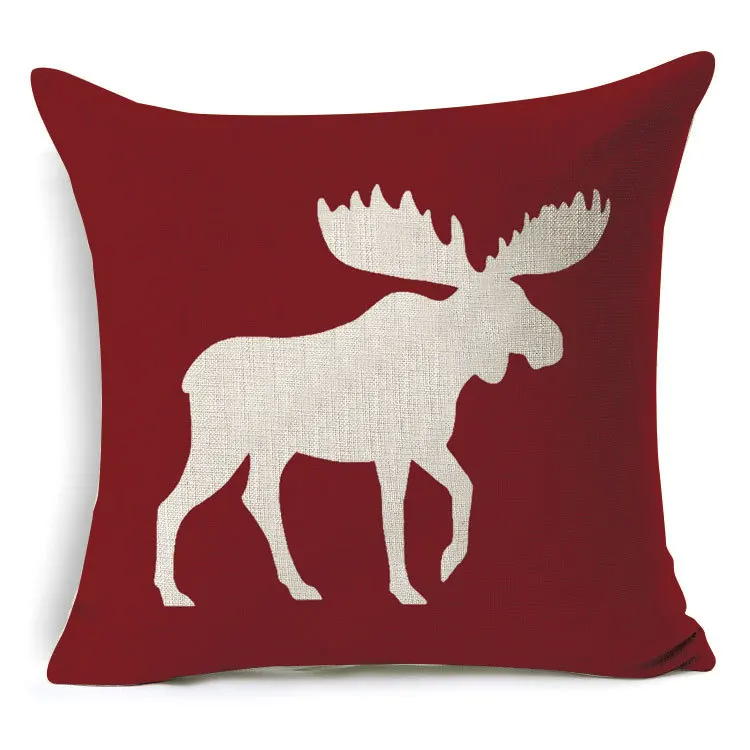 1Pcs 43*43cm Christmas Deer Gifts Pattern Cotton Linen Throw Pillow Cushion Cover Car Home Sofa Decorative Pillowcase 40483 - Цвет: U